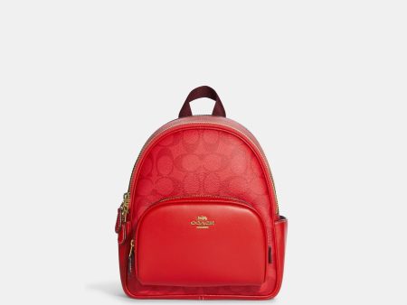 Coach Outlet Mini Court Backpack In Signature Canvas For Discount