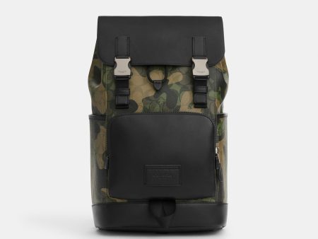 Coach Outlet Track Backpack In Signature Canvas With Camo Print Supply