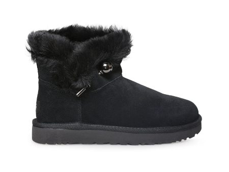 UGG Classic Fluff Pin Mini Black Boots - Women s For Discount