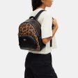 Coach Outlet Court Backpack With Signature Canvas And Leopard Print Online Hot Sale