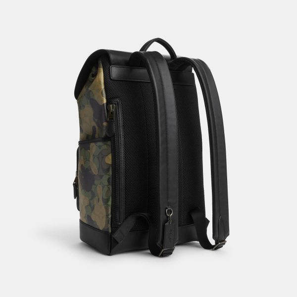 Coach Outlet Track Backpack In Signature Canvas With Camo Print Supply