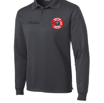 34 Plainfield Fire Long Sleeve Polo Iron Grey Online now